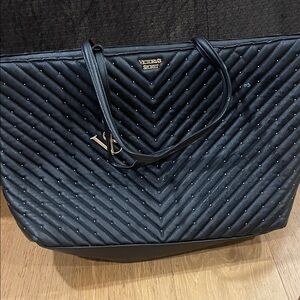 Victoria's Secret Black Chevron Tote